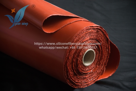 Tissu de fibre de verre silicone rouge pour couvertures anti-feu et joints de dilatation