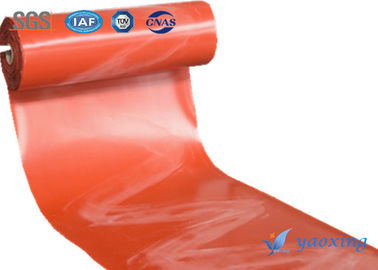 Tissu enduit de silicone rouge de fibre de verre pour des travaux de protection contre l'incendie
