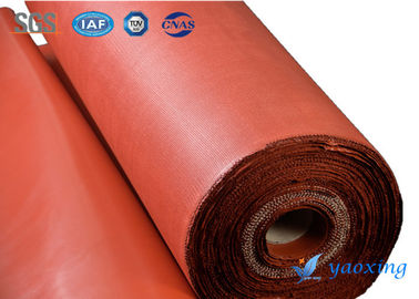 Tissu enduit de silicone ignifuge de fibre de verre de 0.42mm tissé par sergé