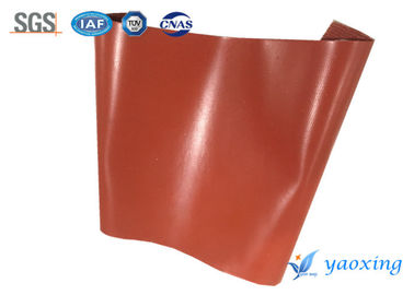 tissu enduit de silicone de fibre de verre de côté simple rouge de 1.5mm
