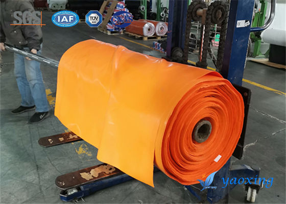 Le caoutchouc de silicone orange a enduit le tissu de fibre de verre utilisé dans le joint flexible ignifuge